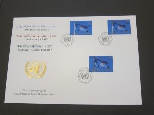 United Nations (NY,Vienna,Geneva) 2001 Sc 301,384,816 FDC