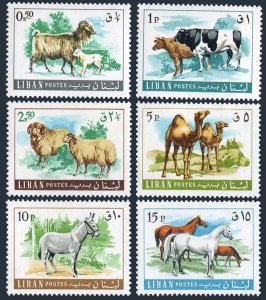 Lebanon 453-458, MNH. Mi 1021-1026. Goat,Cattle, Sheep,Camel,Donkey,Horses,1968.