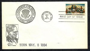 1426 Missouri Statehood & Harry Truman's Birth Unaddressed ArtCraft FDC