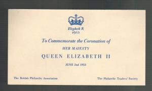 1953 England First Day Cover Queen Elizabeth II coronation FDC to USA QE2