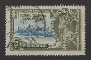 Kenya Uganda and Tanganyika KUT Used Scott 42 20c Silver Jubilee