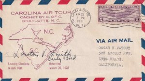 1931, Carolina Air Tour, Charlotte, NC, Signed, See Remark (41908)