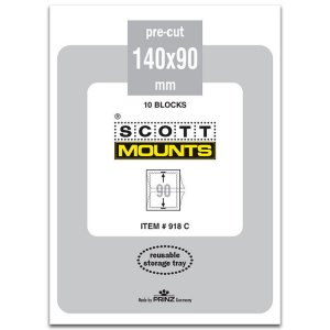 Showgard/Scott/Prinz Pre-Cut Plate Block, FDC Stamp Mounts 140x90 #918 Clear