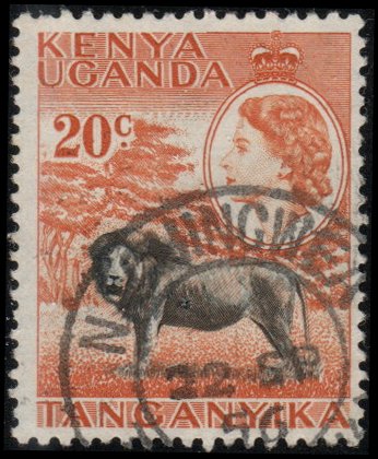 KUT 107 - Used - 20c Lion (1954)