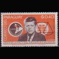 PARAGUAY 1965 - Scott# 890 Kennedy 40c LH