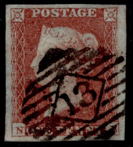 GB QV SG8, 1d red-brown PLATE 116, FINE USED. Cat £40. NB