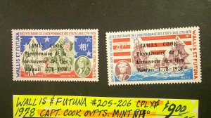 Wallis & Futuna Islands 1978 Capt. Cook OVPTS. Scott# 205-206 Mint XF NH CPL