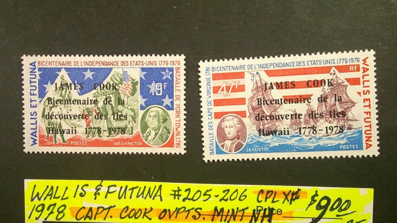 Wallis & Futuna Islands 1978 Capt. Cook OVPTS. Scott# 205-206 Mint XF NH CPL