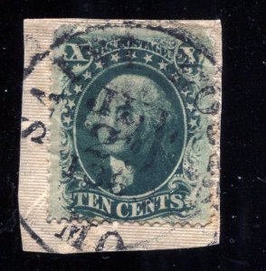 Scott #35 10c Washington Used on piece  ⭐⭐⭐⭐⭐