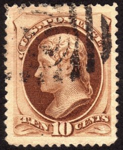 1870, US 10c, Jefferson, Used, Well centerd, Jumbo, Sc 150