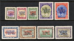 Greenland # 19-27, Mint Hinge Remain.