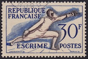 France - 1953 - Scott #702 - used - Sport Fencing