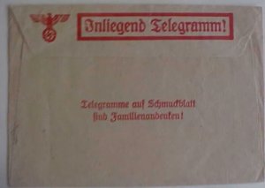 GERMANY TELEGRAM COVER MINT ( 1940)