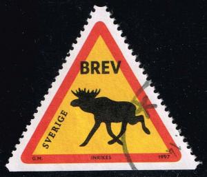 Sweden #2244 Road Sign Elk; Used (1.00)