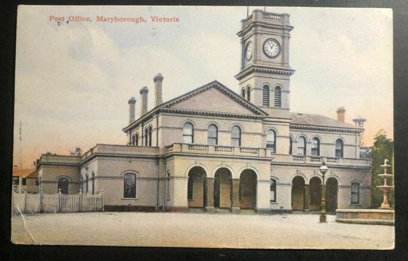 1908 Maryborough Australia Picture Postcard Cover To Palo Alto Ca USA Post Offic