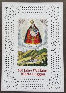 Austria 500 Years Place Pilgrimage Maria Luggau 2013 Ms MNH *lace frame *unusual