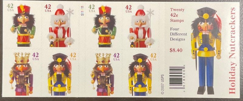 4360-4363  Christmas Nutcrackers MNH 42 c Convertible pane of 20  FV $8.40  2008