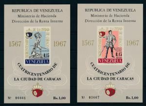 [19741] Venezuela 1967 Founding of Caracas 2 Souvenir Sheets MNH