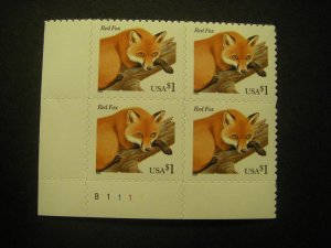 Scott 3036, $1 Fox, PB4 #B1111 LL, MNH Flora & Fauna Beauty