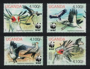 Uganda WWF Secretarybird 4v 2012 MNH