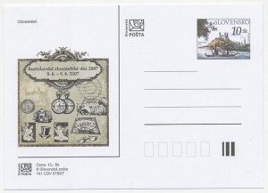 Postal stationery Slovakia 2007 Collectors day - Watch - Stamp - Pencil - Coin -