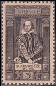 1250  5¢ William Shakespeare, Mint NH OG  VF