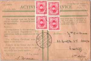 Egypt 10m King Farouk Army Post (4) 1940 F.P.O. E605, Mersa Matruh, Egypt Act...