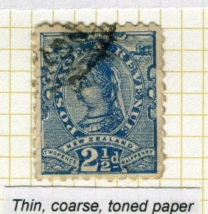 NEW ZEALAND; 1895-1900 classic QV Side Facer issue Perf 11. used Shade 2.5d.