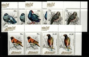 AITUTAKI SG485/9(50c-$2) 1984 BIRDS VALUES MNH PAIRS