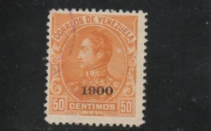 Venezuela  Scott#  159  Used  (1900 Overprint)