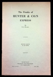 The Franks of Hunter & Co's Express by E. A. Wiltsee (1933)