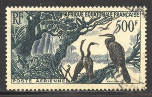 French Equatorial Africa Scott C37 Used LH - 1953 Anhingas - SCV $8.00