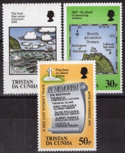 ZAYIX Tristan da Cunha 381-383 MNH Ships Lifeboat Maps  111022S72