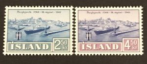 Iceland 1961 #338-39, Reykjavik,MNH.