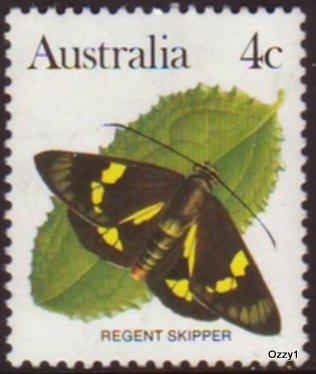 Australia 1983 Sc#872, SG#783 4c Regent Skipper Butterfly UNUSED.