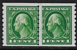 US 1912 Sc. #412 NH Paste-up pair with pl#6820 on tab under right stamp..