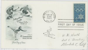 US 1146 1960 Winter Olympics, sports, pencil address