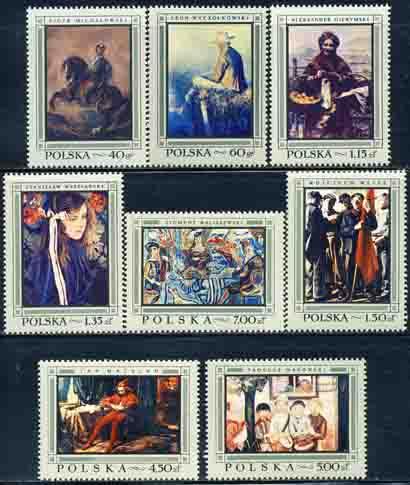 Poland 1968 Sc 1602-9 Polish Artist Painting Art Stamp MH