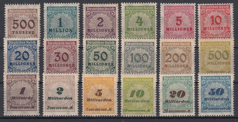 GERMANY Reich 1923 Mi# 313-330 A MNH