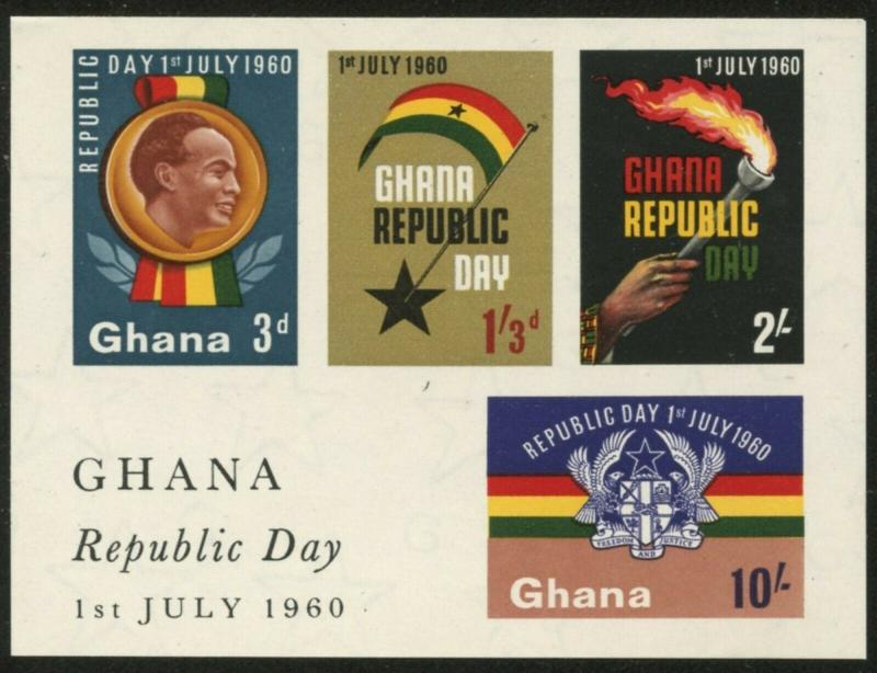 GHANA Sc#81a//191a 1960-64 Five Souvenir Sheets Mint NH