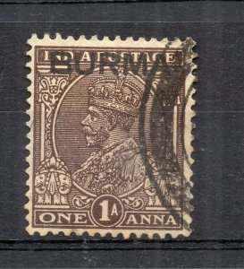 Burma 1937 Early Issue Fine Used 1a. Optd NW-167055