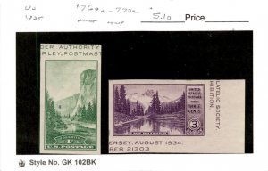 United States Postage Stamp, #769a, 770a Mint, 1935 Yosemite, Mt Rainer (AJ)