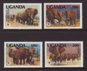 Uganda Elephants 371-374 MNH VF