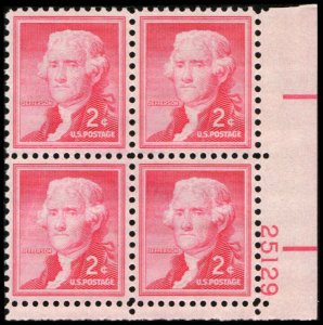 US #1033 JEFFERSON MNH LR PLATE BLOCK #25129