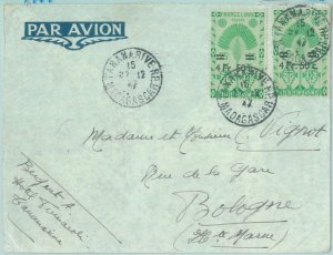 88885 - MADAGASCAR - postal history - AIRMAIL LETTER to ITALY 1947-