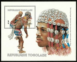 Togo 1985 - Shells, Traditional Décor - Souvenir Sheet - Scott 1327A - MNH