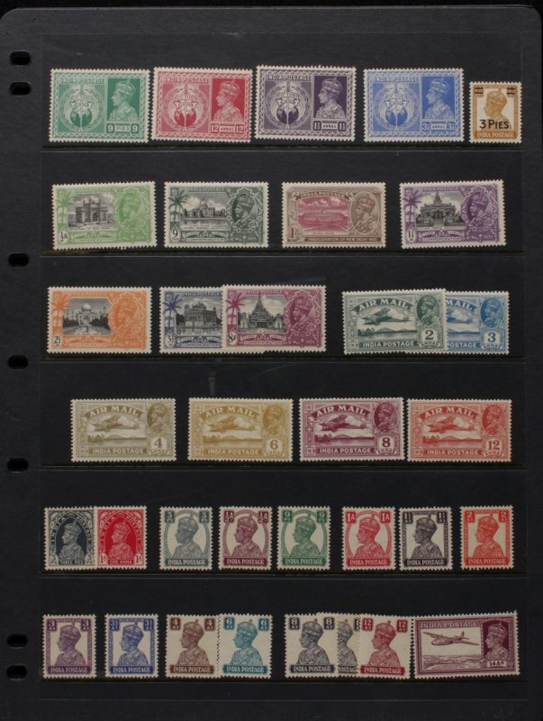 INDIA : 1929-52 Mint collection KGV & KGVI plus states SG cat £1650++.