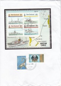 New Zealand 2010  Multiple Ships Airmail Stamps Large Cover to U.K. ref R 17946