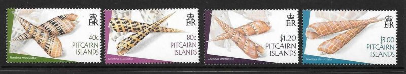 PITCAIRN ISLANDS SG660/3 2004 COWRIE SHELLS MNH 