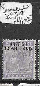 SOMALILAND (PP2502B)  QV ON INDIA SHORT I IN SOMALILAND SG 3A  MOG